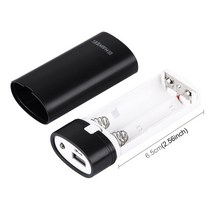 파워뱅크 자작배터리 캠핑용배터리 2*18650 USB 보조베터리 배터리 충전기 케이스 DIY 쉘 상자 아이폰에 대, 01 Black