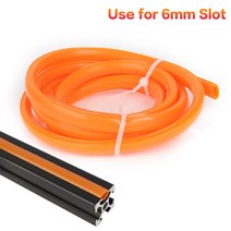 3dsway 3D 프린터 부품 알루미늄 프로파일 6mm 슬롯 PVC 플라스틱 소프트 커버 Ender 3 CR10 용 CNC 플랫 씰 접착제 스트립, [01] 1 Meter, [07] Orange