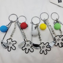 골프 운동 동호회 단체 스포츠 이니셜 이름 키링 가방걸이 가방고리 열쇠고리 선물 굿즈 네임택 아동 학생 성인 단체선물 답례품, 화이트