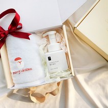 리빙유진 크리스마스선물 수건 170g 고중량 자수타올 세트, 크리스마스 선물세트2, 산타1장+핸드워시