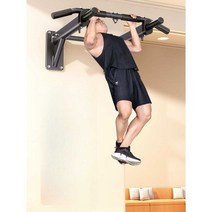 참아리 벽철봉 벽부착식 벽면 실내 벽걸이 휘어진, 블랙 (1세대 가로바) - 내하중 200kg