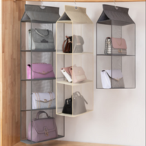 행거 걸이형 가방 정리함 명품 핸드백 수납함 가방보관함 2단 3단 4단 수납 옷장 정리대 모자, 가방 4단 베이지