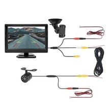 MJDOUD-자동차 후면 카메라 모니터 5 인치 TFT LCD 디지털 169 화면 2 웨이 비디오 입력 역방향 후면보기 주차 시스템, [05] 500BK-BT8led