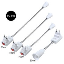 전구소켓 전구소켓 소켓 e27 유연한 확장 변환기 led 라이트 램프 전구 확장 어댑터 소켓 벽 소켓 램프 베이스 홀더 나사 소켓 eu us 플러그, 나는 플러그, 50cm