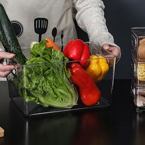 조립식앵글제작 냉장고홈바 속깊은수납장 정수기선반 주방 냉장고 캐비닛 보관 상자 서랍 냉동고 특수 바구니 마무리 인공 고기, [15] 4150.PET 고투명 핸들 박스-소형 3