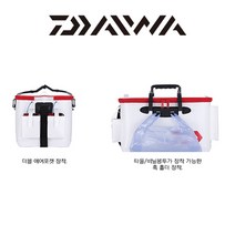 다이와 키퍼바캉 FD45 KSA 밑밥통 크릴백 미끼통 낚시용품, 화이트/레드