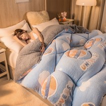 워셔블양모이불 겨울양모이불 겨울이불 거위털 슈퍼 따뜻한 양모 이불 겨울 두꺼운 코튼 양면 벨벳 부드러, [05] 180x220cm 4kg, [12] L
