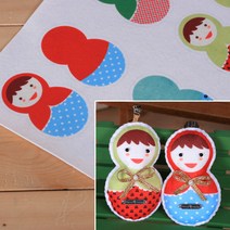 [펠트친구] 무늬펠트 마트료시카/무늬펠트지/펠트원단/펠트지