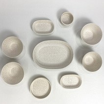 다피 도자기 페릴라 2인 오발볼 그릇 식기세트(총 9p), 혼합색상