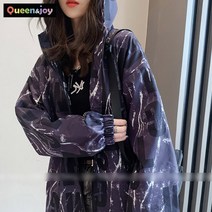 퀸앤조이 볼드 레터링 빈티지st 바람막이 후드 집업***판매자 퀸앤조이***