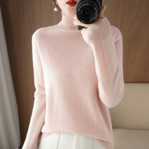 겨울 가을 목폴라 소매 여성 양털 울셔츠 와이드 루즈핏 카라넥 숏 100 캐시미어 이너티셔츠 긴팔니트 4982451150