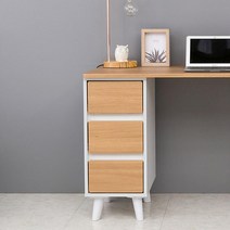 아이 공부방 책상용 슬림 화이트 3단 서랍장(30cm 2색) 다용도함 안방 긴 기숙사 양말, 아카시아