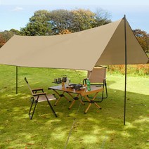 캠핑 타프 실버코팅 천막 차박 캠핑 대형 그늘막 렉타타프 210D 자외선 차단, 블랙 코팅