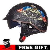 클래식헬멧 오토바이 agv 쇼에이 바이크 풀페이스 오픈페이스 소두핏 경량 스냅백 시스템 가벼운 카본 반모 코모 스쿠터 레트로 쉴드 헬멧 오토바이 모토 헬멧 하프 페이스 도트 헐, 4-10산, l