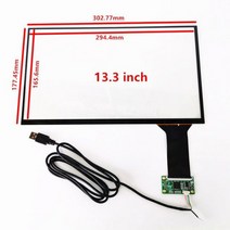 디스플레이 미니디스플레이 7/8/10.1/11.6/13.3/15.6 인치 USB 용량 성 터치 스크린 디지타이저 유리 손, 07 13.3 inch