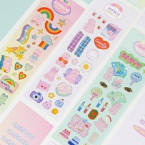 [KT알파쇼핑][바보사랑]릴리 투명 금테 스티커, kitsch
