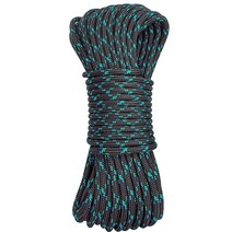 GM CLIMBING 8mm 액세서리 코드 로프 더블 브레이드 프리컷 CE / UIAA (형광 오렌지 6.1m(20피트) 8mm), Black