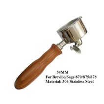 커피 머신 54mm 더블 스파우트 스플릿 커피 포터필터 브레빌 870/878/880 용 에스프레소 머신 바구니 교체, 03 Rose Red wooden D