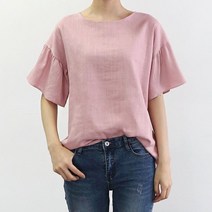 [캣츠원피스] 프릴 린넨블라우스