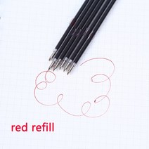 100 개/묶음 0.5mm 파란색 볼펜 리필 사무실 서명 막대 빨간색/파란색/검정색 잉크 학교 문구 용품, 02 red
