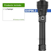 XHP90.3 500000 루멘 가장 높은 강력한 LED 손전등 USB 토치 XHP70 XHP50 랜턴 18650 26650 사냥 램프 손 빛 XHP90, 1개, 05 XHP90.3 A_01 black, 단일