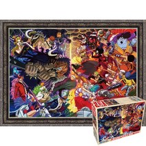 퍼즐피플 원피스 사황카이도 vs 오황루피 1000피스 직소퍼즐, 사황카이도 vs 오황루피 1000P 액자포함(엔틱실버), 1000p, 퍼즐유액 포함