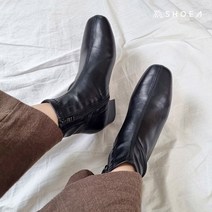 슈아 스튜어트 스판 앵글부츠 굽낮은 플랫 숏부츠