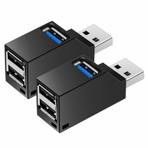 2 PCS 3 포트 USB 허브 미니 USB3.0 고속 허브 분배기 PC 노트북 컴퓨터 U 디스크 휴대 전화 카드 리더, 하나, 보여진 바와 같이