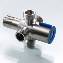 수도 확장용 연결밸브 (4구)/ 세면대 수도부속 수리 수도배관설비 수도자재, 1개