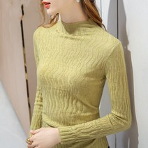 채윤러브 chaeyoon love 슬림핏 여성 반폴라 터틀넥 얇은 니트 스웨터 긴소매