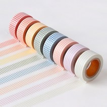 [바보사랑] 라인 체크 마스킹 테이프(15mm), 옵션:06.갈색(BROWN)