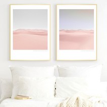 유홍아트 파스텔 핑크사막 러블리감성 인테리어액자 40호(100x73cm) (6064976), 캔버스액자(옆면흰색)
