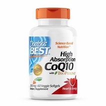닥터스베스트 CoQ10 바이오페린 채식주의자 글루텐 프리 자연 발효 건강 및 에너지 생산 300mg 식물성 소프트젤 90정, 60개(1팩)