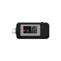 전기요금측정기 USB C 타입 테스터 전류 430V 전압 타이밍 24 핀 충전 케이블 컬러 스크린, 02 black