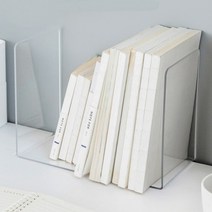 반투명 아크릴 북엔드 선반 책장 진열대 인테리어 파티션 칸막이 책 받침대 지지대 거치대