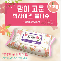 물티슈 [맘이고운 물티슈] 순한물티슈/캡형물티슈/고급물티슈/아기물티슈/티슈/70매 100매, 한솔가 물티슈(70매)