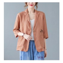 긴팔수트 가을 타입 두 알 단추 양복 정장 여성 클래식 와이드 루즈핏 빅사이즈 린넨코트옷 캐쥬얼 소매 3540403476