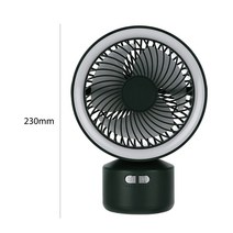 높이조절탁상용선풍기 게이밍 선풍기새로운 USB 충전식 휴대용 보조베터리 팬 접이식 책상 회전, 02 Green, 한개옵션1