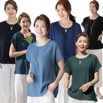 우일 여성 인견 무지 반팔 가오리티셔츠 6종