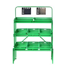 과일 야채 선반 스탠드 매대 지열대 가게 슈퍼마켓, 상세이페이지 참고, 10개의단단한상자가있는녹색4층