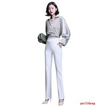 봄과 가을 높은 허리 정장 바지 슬림 스키니 스트레이트 캐주얼 바지 숙녀 기질 조커 바지