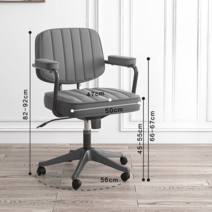 의자 가정용 컴퓨터 의자 침실 라이트 럭셔리 서재 사무용 의자, 기술 천 [라이트 그레이 블랙 프레임]], 나일론 다리