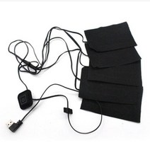 USB온열매트 USB 의류 히터 패드 5 in 1 고속 난방 탄소 섬유 전기 시트 복합 4.33x2.76in, [01] Black