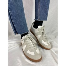 남녀공용 커플 천연가죽 독일군 스니커즈