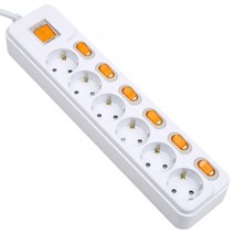 현대일렉트릭 절전형 6구 통합 개별 2800W 16A 3M_HT074 5구 이상 멀티탭 전선형, 3m