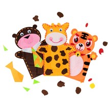 민화샵 펠트 손인형 만들기 세트 DIY 동물 캐릭터 장식 스티커 바느질, 토끼