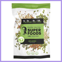 닥터머레이 슈퍼 푸드 3가지 씨앗 비건 프로틴 파우더 453.5g Dr.Murray Vegan Protein Powder Unflavored 16 oz, 없음, 없음