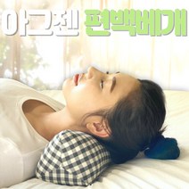 아그젠 편백베개 경추목베개, 체크블루