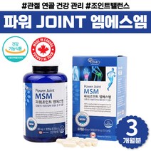 파워 JOINT 엠에스엠 초록잎홍합 무릎 영양제 3개월분 조인트밸런스 손가락 관절 연골 건강 글로코사민 엠에스엔 식이유황 캐나다 직수입 관절 플러스 MSM POWDER 1500mg 노년 노인