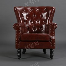 1인용 빈티지 소파 커피숍 복고풍 레트로 인조 가죽, 1인, 와인 레드 오일 왁스 가죽